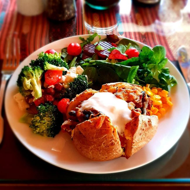 Chilli Beef Cheesy Baked Potato